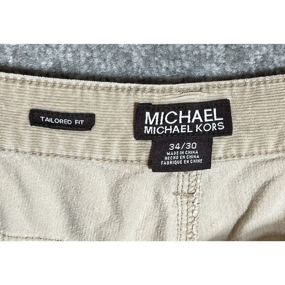 MICHAEL Michael Kors Tailored Fit Corduroy Jeans Mens‎ Size 34x30 Tan Pockets - Picture 3 of 9